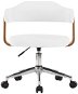 Otočné jídelní židle 2 ks bílé ohýbané dřevo a umělá kůže - Jídelní židle