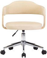 Otočné jídelní židle 4 ks krémové umělá kůže - Jídelní židle