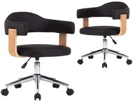 Otočné jedálenské stoličky, 2 ks, čierne, umelá koža - Jedálenská stolička