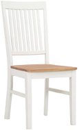 Jedálenské stoličky 6 ks biele masívne dubové drevo - Jedálenská stolička