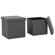 Skládací úložné stoličky 2 ks tmavě šedé umělý len - Stolička
