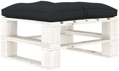 Garden Stool from Pallets with Anthracite Cushion Wood 3052375 - Ottoman - Main image