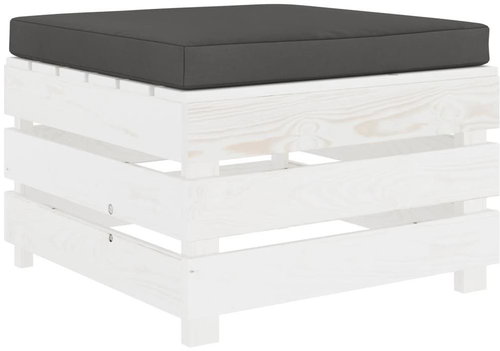 Garden Stool made of Pallets with Anthracite Cushion Wood 3051893 - Ottoman - Main image