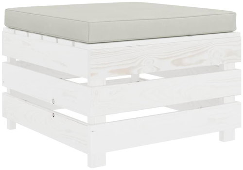 Garden Stool from Pallets with Beige Wood Cushion 3051939 - Ottoman - Main image
