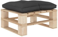 Garden Stool from Pallets with a Black Cushion Wood3052207 - Ottoman