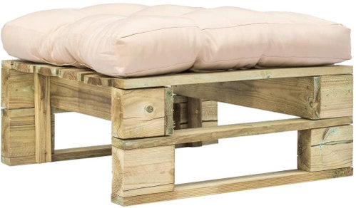 Garden Stool from Pallets with Sand Cushion Wood 275278 - Ottoman - Main image