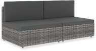 Partial Sofa 2-seater Polyrattan Grey 49523 - Garden Sofa