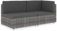 Partial sofa 2-seater polyratan gray 49524 - Garden Sofa