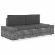 Partial sofa 2-seater Polyrattan Grey 49525 - Garden Sofa