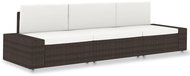 Partial Sofa 3-seater Polyrattan Brown 49516 - Garden Sofa