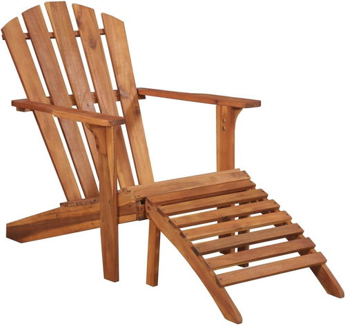 Adirondack garden chair with solid acacia footboard 44117 - Garden Chair - Main image