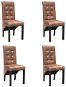 Dining chair 4 pcs brown faux leather - Dining Chair