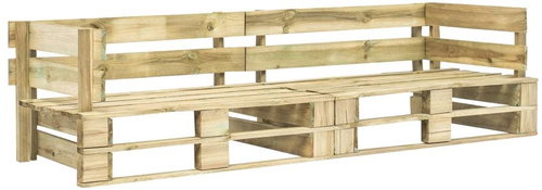Garden 2-seater Sofa made of Pallets Green Wood 276311 - Garden Sofa - Main image