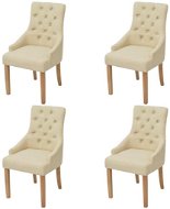 Dining chairs 4 pcs cream textile - Dining Chair