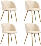 Dining Chairs 4 pcs Cream Textile - Dining Chair