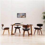Jedálenské stoličky 4 ks sivé ohýbané drevo a textil - Jedálenská stolička