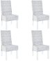 Dining chairs 4 pcs gray rattan cube and mango wood - Dining Chair
