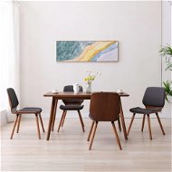 Dining Chairs 4 pcs Grey Textile - Dining Chair