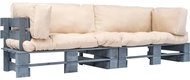2-piece Garden Sofa from Pallets with Sandy Pillows Pine 275299 - Garden Sofa