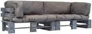 2-piece Garden Sofa made of Pallets, Grey Pillow Pine 275300 - Garden Sofa