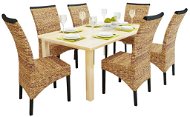 Jedálenská stolička 6 ks abaka a masívne mangovníkové drevo - Jedálenská stolička