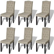 Jedálenské stoličky 6 ks béžové textil - Jedálenská stolička