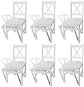 Jedálenské stoličky 6 ks biele borovicové drevo - Jedálenská stolička