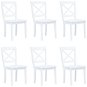 Jedálenské stoličky 6 ks biele masívny kaučukovník - Jedálenská stolička