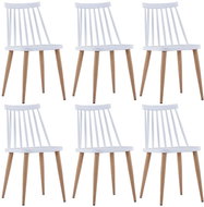 Dining chairs 6 pcs white plastic - Dining Chair