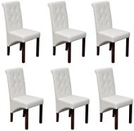 Dining chair 6 pcs white faux leather - Dining Chair