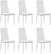 Dining chair 6 pcs white faux leather - Dining Chair
