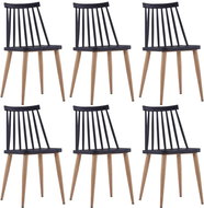 Dining chair 6 pcs black plastic steel - Dining Chair