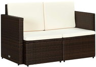 2místná zahradní pohovka s poduškami hnědá polyratan 44178 - Zahradní pohovka