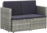 2-seater garden sofa with cushions gray polyratan 45783 - Garden Sofa