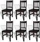 Dining chair 6 pcs brown pine wood - Dining Chair