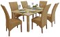 Dining chair 6 pcs brown natural rattan - Dining Chair