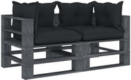 2místná zahradní pohovka z palet + antracitové podušky dřevo 3052520 - Zahradní pohovka