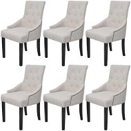 Jedálenská stolička 6 ks krémovo sivé textil - Jedálenská stolička
