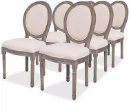 Jedálenská stolička 6 ks krémové textil - Jedálenská stolička