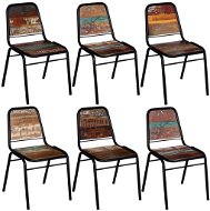 Jedálenská stolička 6 ks masívne recyklované drevo - Jedálenská stolička