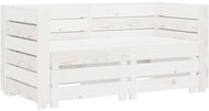 2 seater Garden Sofa made of Pallets Wood White 3051692 - Garden Sofa