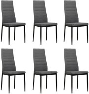 Dining chairs 6 pcs light gray textile - Dining Chair