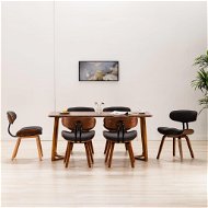 Dining chairs 6 pcs gray bent wood and textiles - Dining Chair