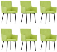 Dining chair with armrests 6 pcs green textile - Dining Chair