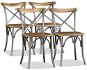 Jedálenské stoličky, 4 ks, masívne mangové drevo s krížovým operadlom - Jedálenská stolička