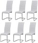 Cantilever dining chairs 6 pcs white faux leather - Dining Chair