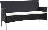3místná zahradní pohovka s poduškami černá polyratan 45897 - Zahradní pohovka