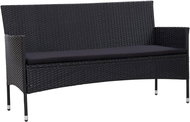 3-seater garden sofa with cushions black polyratan 45899 - Garden Sofa