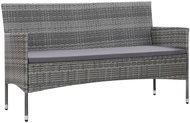 3-seater garden sofa with cushions gray polyratan 45898 - Garden Sofa