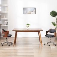 Swivel Dining Chairs 2 pcs Black Bentwood and Artificial Leather - Dining Chair